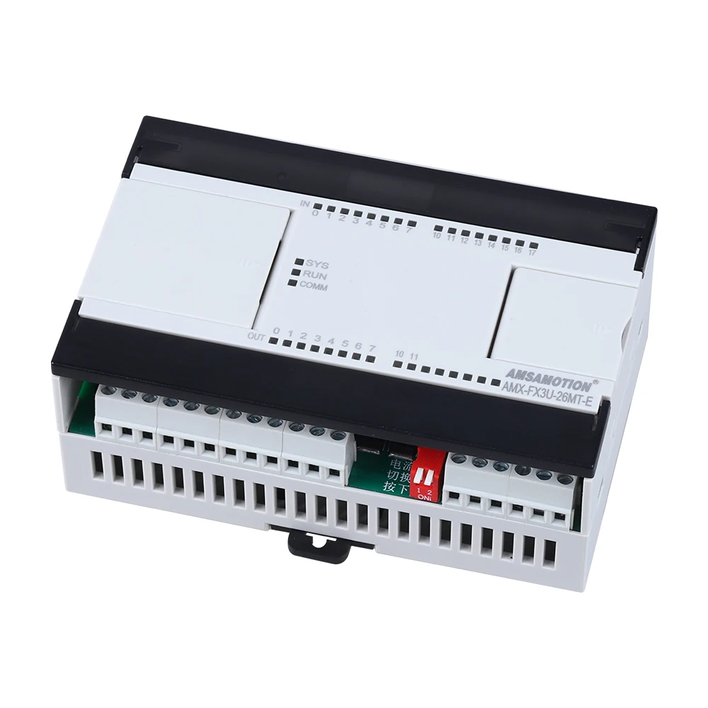 AMX-FX3U-26MR Compatible Mitsubishi MELSEC PLC Relay 2AI/1AO 16DI/10DO Ethernet MODBUS function USB-SC09-FX Programming Cable |