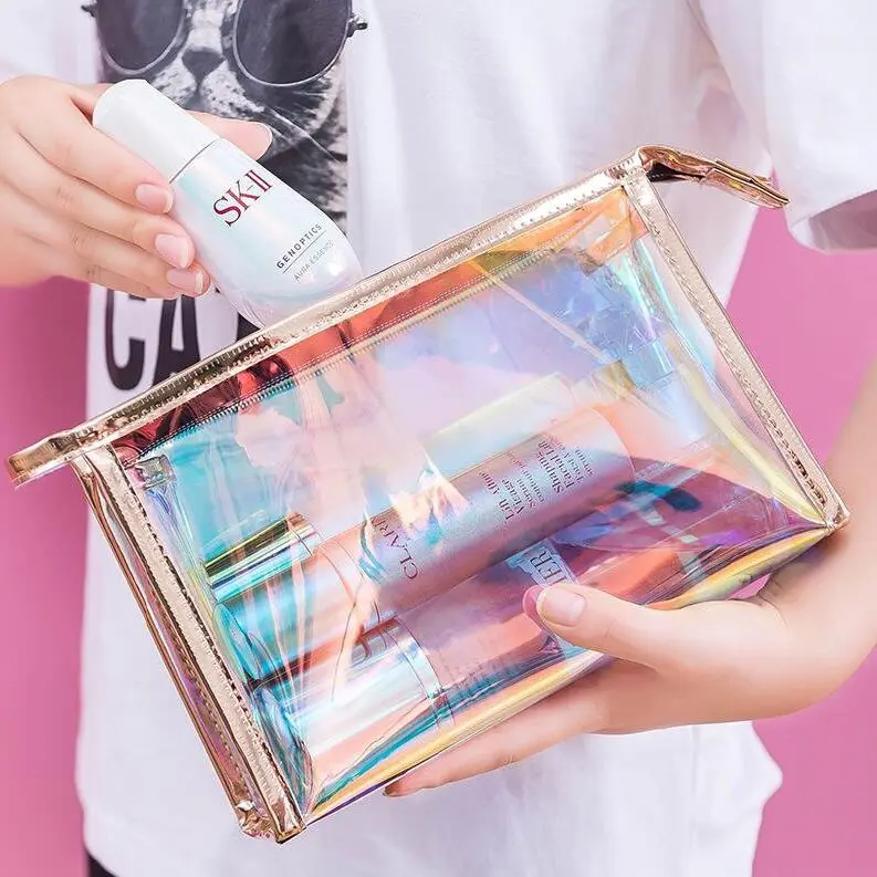 

High Quality Transparent PVC Cosmetic Bags Women Travel Wash Bags Organizer Makeup Bag Beauty Case Necessarie Feminina Wholesale