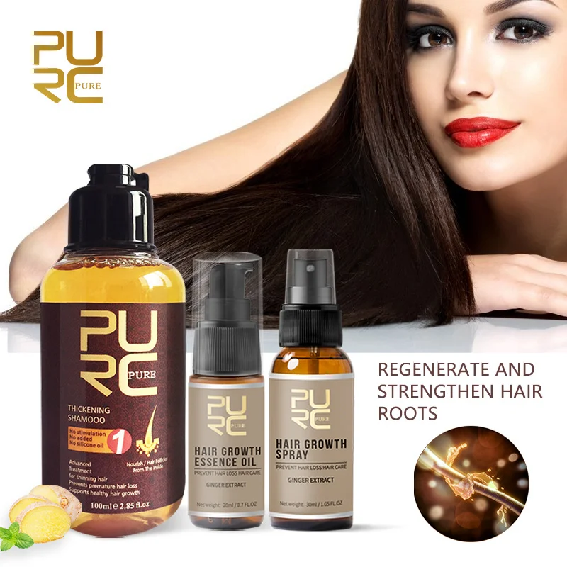 

PURC Hair Growth Shampoo And Ginseng Ginger Hair Growth Oil Hair Treatment Products Prevent Hair Loss Hair Growth Oil Hair Care
