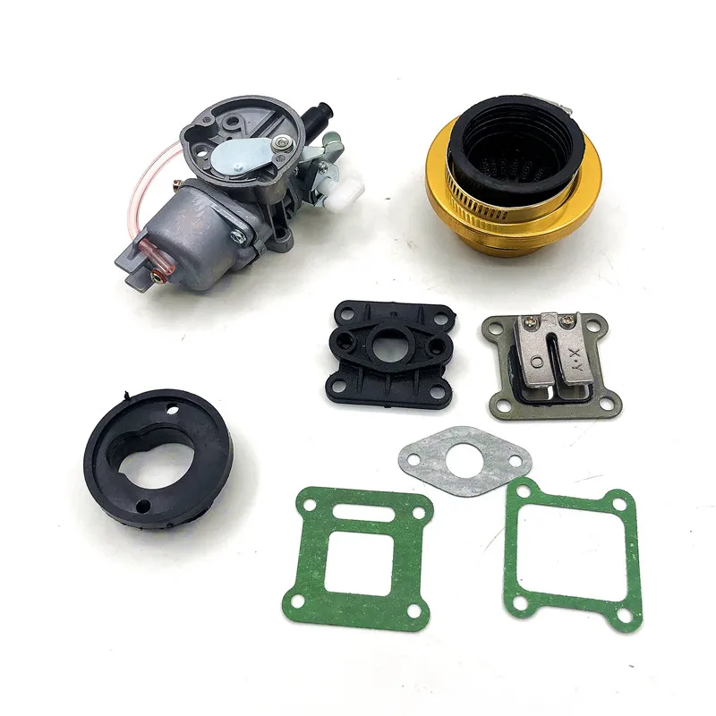Карманный велосипед 47cc 49cc двигатель carb Карбюратор с воздушным фильтром Pod 2 тактный для мини квадроцикла ATV Dirt Bike MiniMoto Go Kart Buggy - Цвет: Gold A
