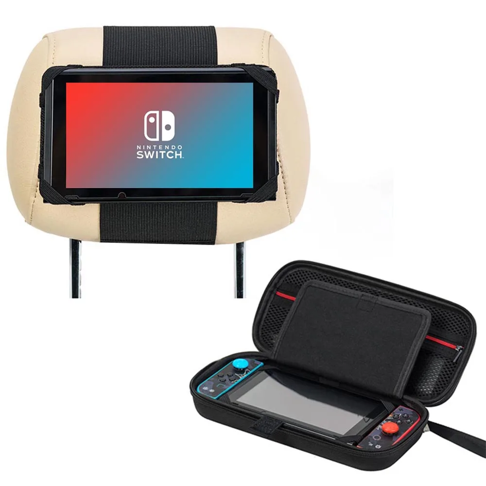 Автомобильный держатель для подголовника с жестким чехлом переноски Nintendo Switch