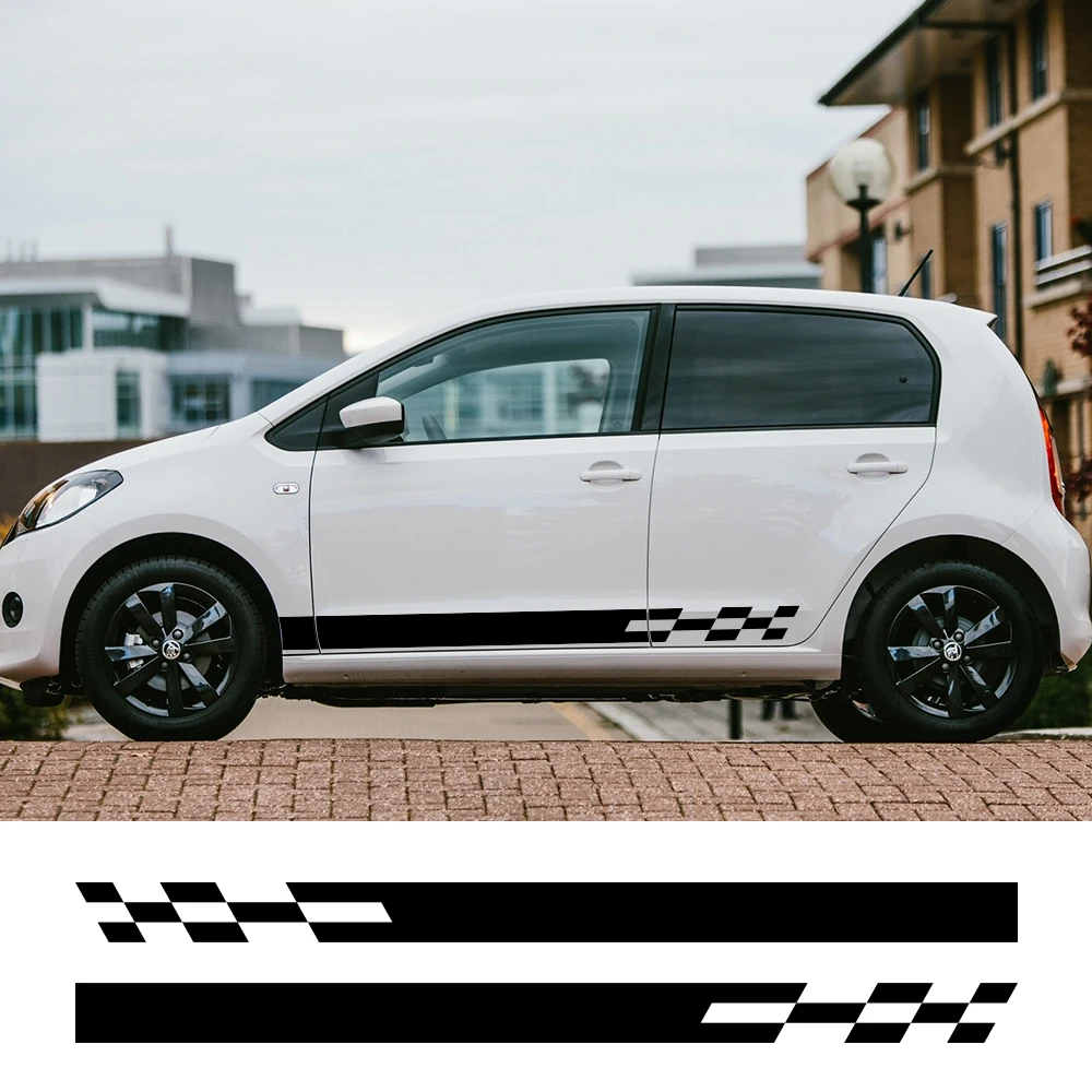 

2 шт. для Skoda Octavia 2 A7 A5 Fabia 3 Rapid Superb 3 Kodiaq Scala Karoq Kamiq автомобильные боковые полосы Наклейка Автомобильные аксессуары для тюнинга