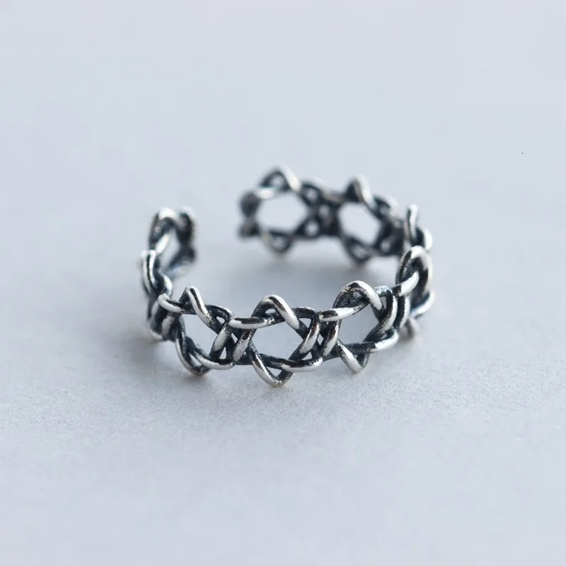 Мужское и женское Открытое кольцо со звездами Дэвида Chanukah Je серебро 925 пробы