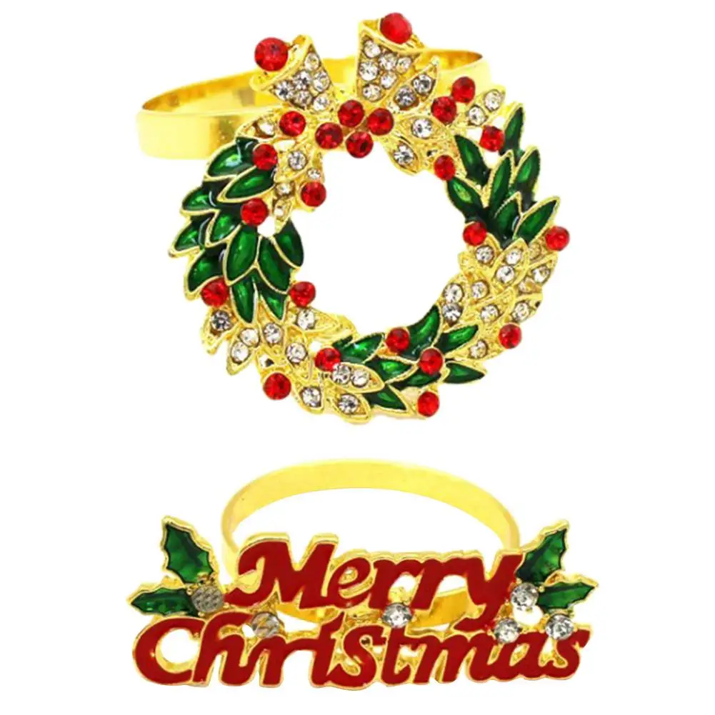 

Christmas Tree Reindeer Napkin Rings Holders Serviette Buckles For Wedding Banquet Daily Dinner Party Decor Table Napkin Buckle