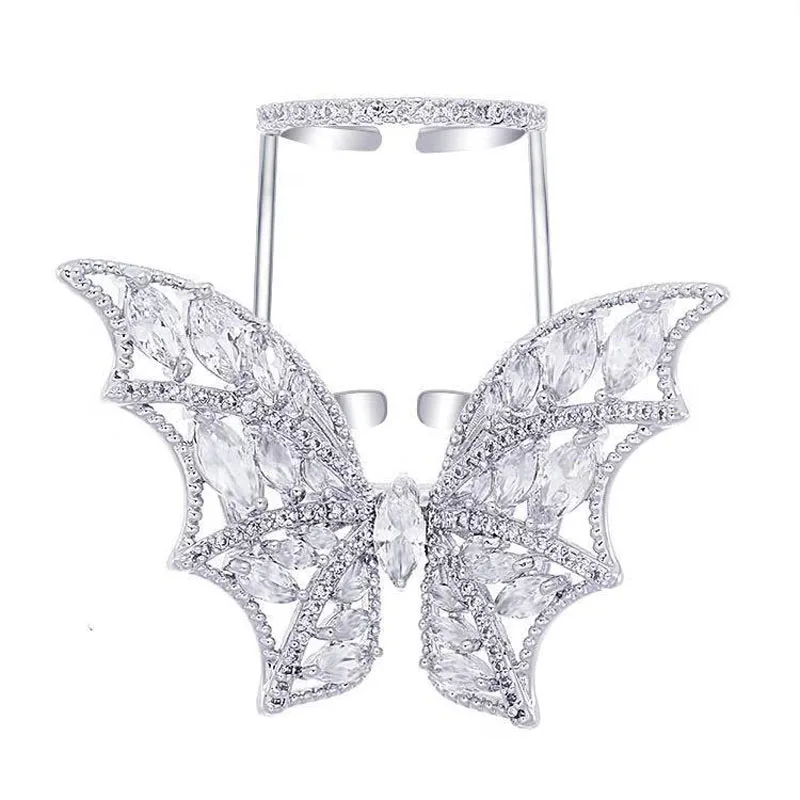 Женское кольцо в форме бабочки hiневесты регулируемое уникального дизайна с