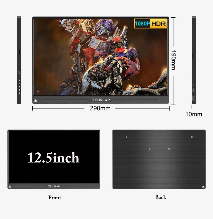 12," 13,3" 15," Тип C USB C HDMI DP 1080P 4K ультратонкий портативный монитор экран для переключателя, PS4, xbox, ноутбука, мобильного телефона