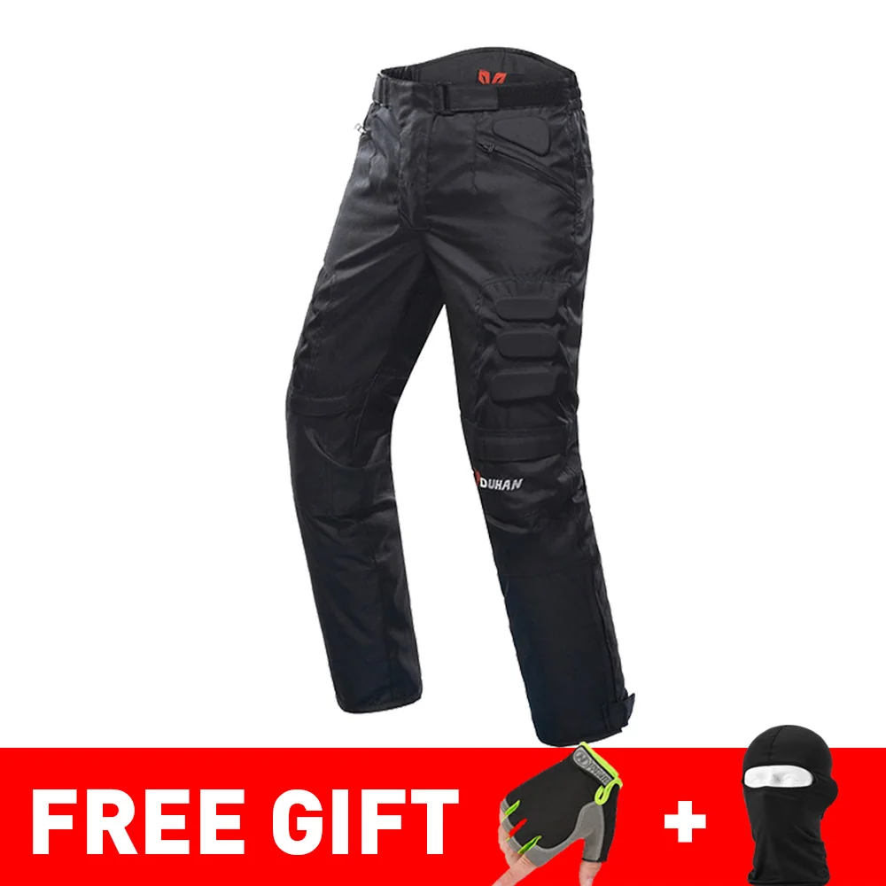 DK02 Black Pants DUHAN осень зима морозостойкая Мотоциклетная Куртка Мото+ протектор мотоциклетные штаны мото костюм туристическая одежда защитный комплект - Цвет: DK02 Black Pants