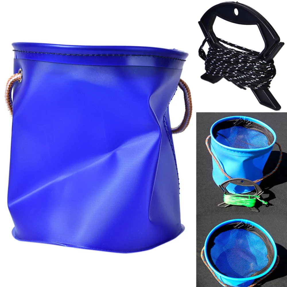 

Great equipment for your outdoor sports Portable Camping Hiking Fishing Bucket Tools Fish Tackles Canvas Bag Folding Bucket