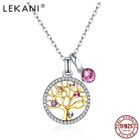 lekani 925 sterling silver tree of life necklaces ladies fine jewelry austria crystal women mom grandma girlfriend birthday gift