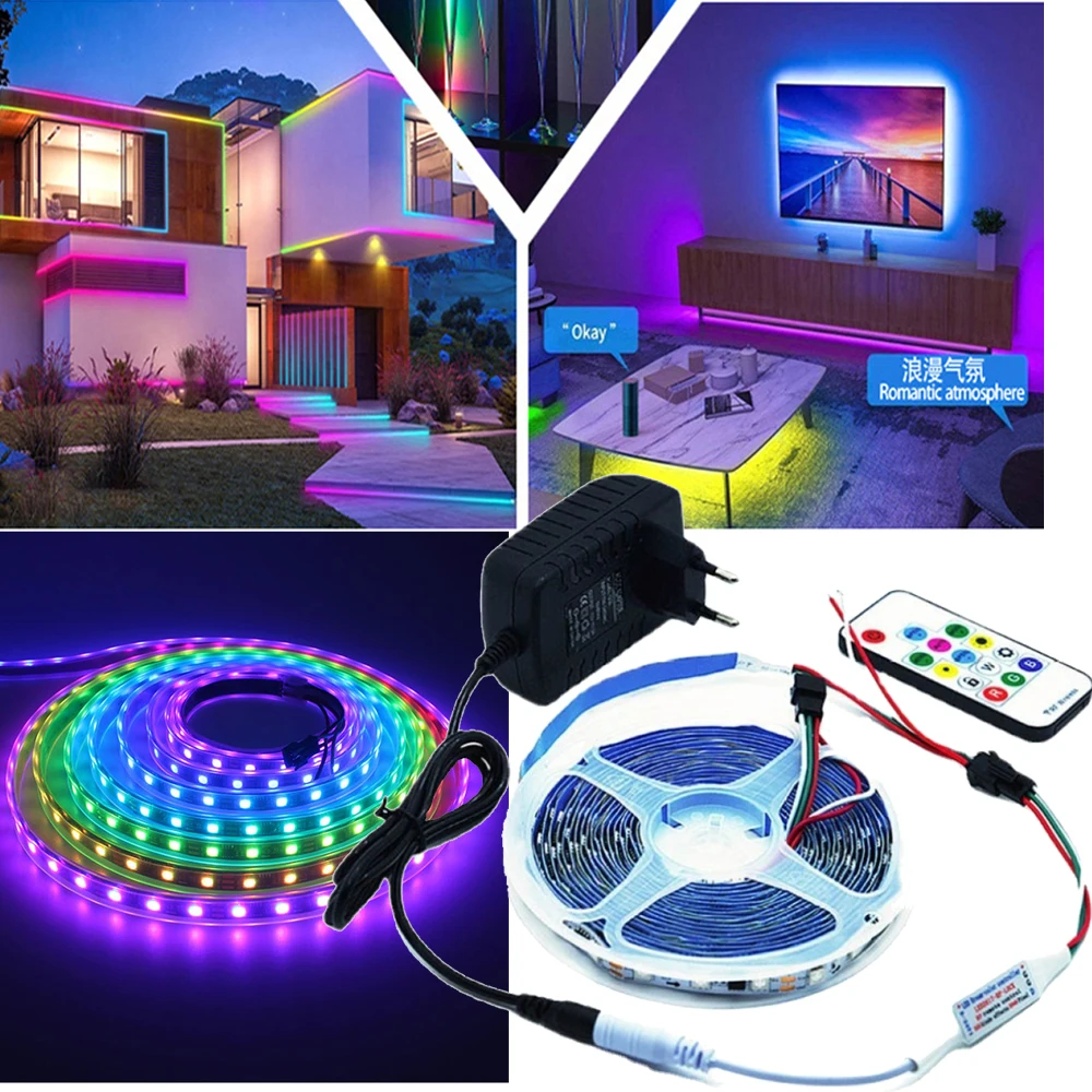 

5M DC12V WS2811 RGB Tape LED Strip Ultra Bright Highly Efficient 5050 SMD RGB LEDs High Light Addressable led ambilight TV
