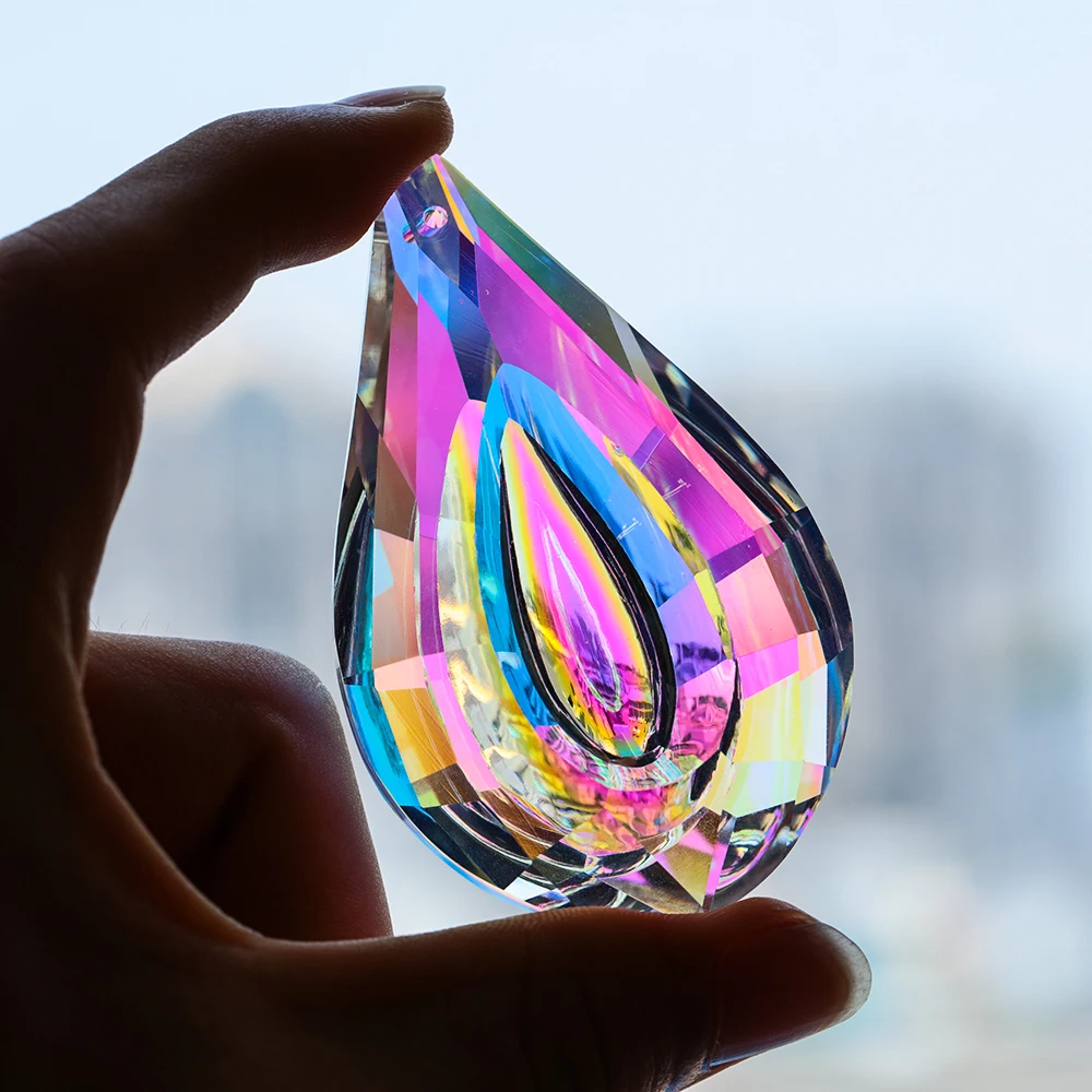 Люстра в виде хрустального шара светильник радужного цвета с украшением для окон