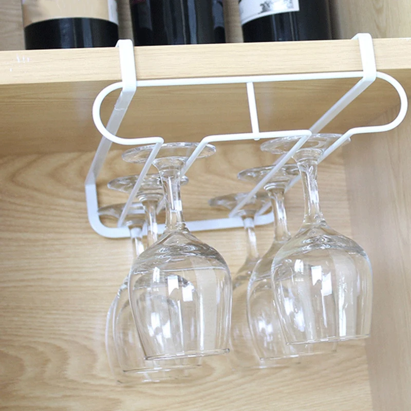 Double Rows Wine Glasses Holder Hanging Upside Down Cup Goblets Display Rack Home Bar Stainless Steel Stand | Обустройство дома