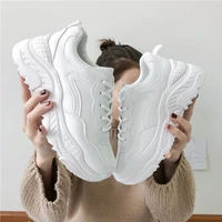white women shoes new chunky sneakers for women lace up white vulcanize shoes casual fashion dad shoes platform sneakers basket