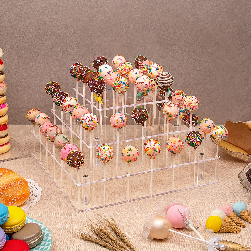 Acrylic Clear Lollipop Rack Candy Lollipop Stand DIY Wedding Party Cake Display Holder Round Square Rectangle Supermarket Store