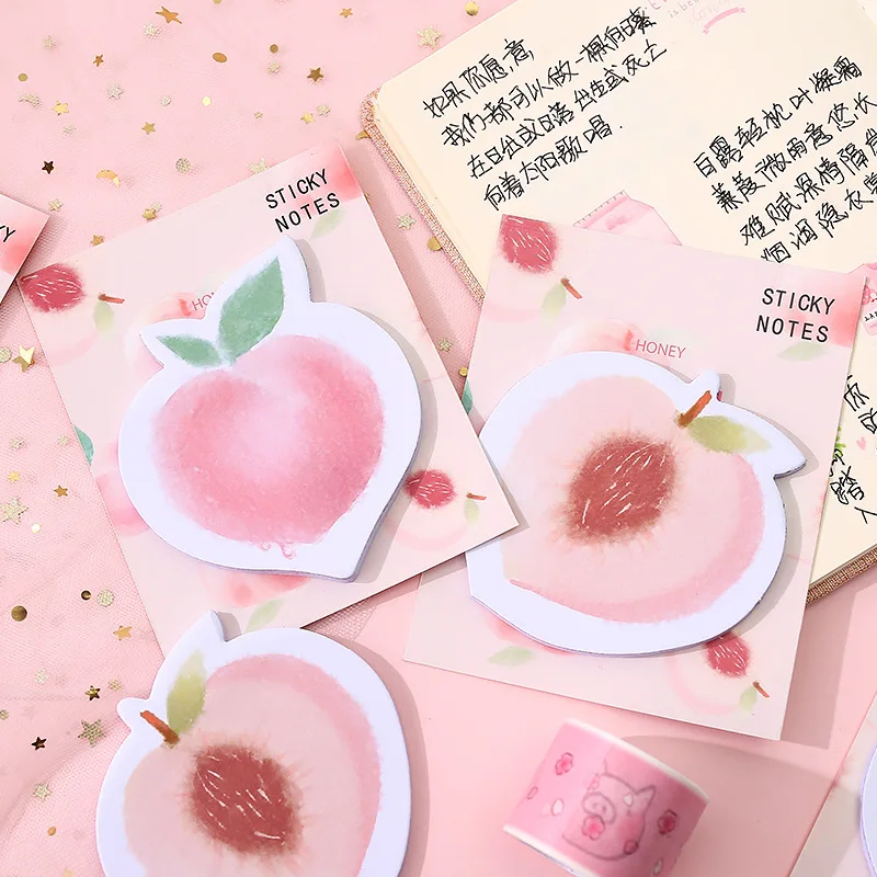 Милая самоклеящаяся канцелярская этикетка Kawaii Peach N Times блокнот для записей
