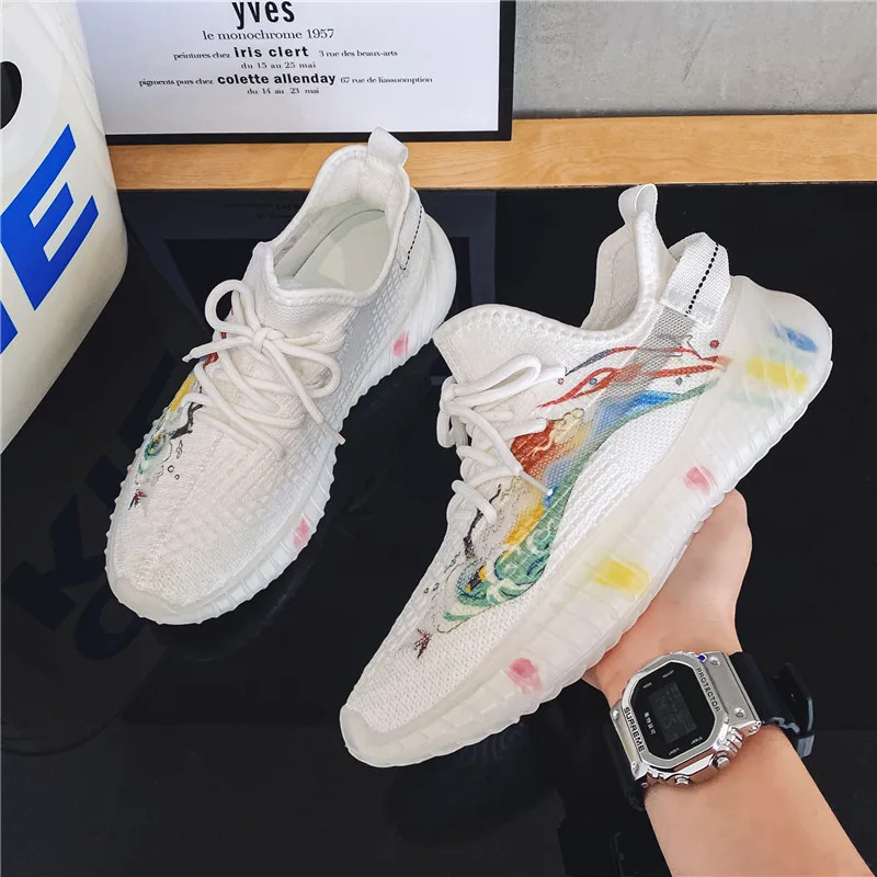 

Men's Sneakers Summer man Sports Shoes Casual Fashion 2021 Running Pattern Handmade Outdoor Wear Resistant EVA Vulcanized Shoes