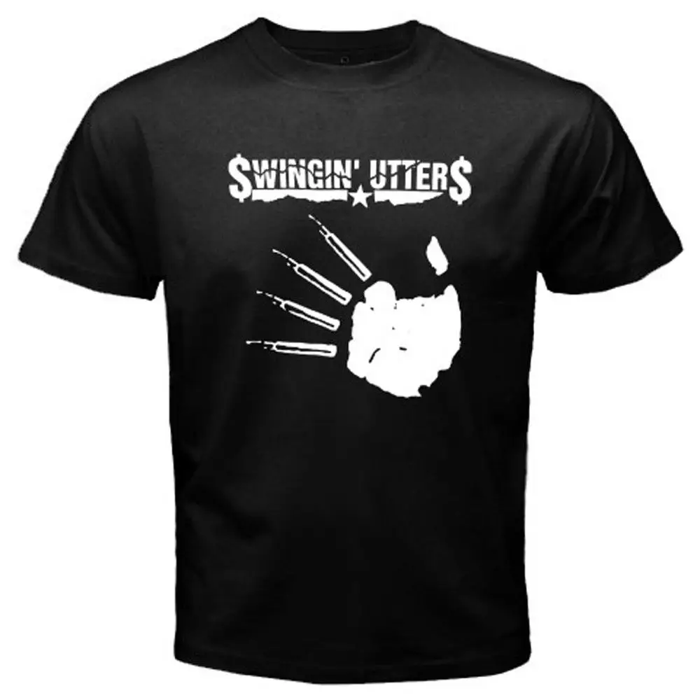

New Swingin Utters Punk Rock Band Logo Men's Black T-Shirt Size S-3XL High Quality Men T Shirts Top Tee Classic