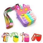 Модная игрушка pop It с пузырьками, Радужный Единорог, кавайный Кошелек для монет, Детский кошелек, женская сумочка из силикагеля, простая игрушка-фиджет