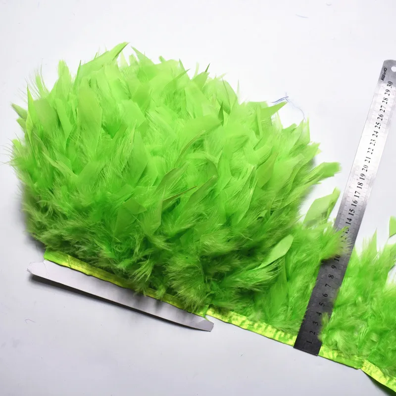Apple Green 10 м/лот, индейка, перо, бахрома, отделка 4-6 дюймов, марабу, перья, отделка юбки, платье, отделка, ленты, перья для рукоделия - Цвет: Apple Green