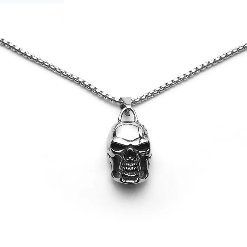 

Men's Fashion Stainless Steel Necklace Titanium Steel Skull Pendant Hip Hop Punk Party Jewelry Anniversary Gift