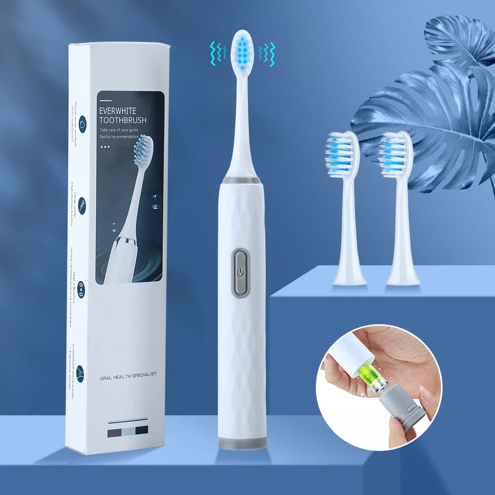 

Electric Toothbrush Intelligent Sonic Vibration Soft Toothbrush Teeth Cleaner Household Dental Scaler IPX7 Waterproof AA Battery