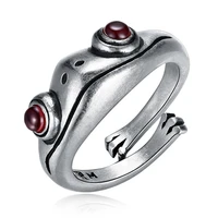 pomegranate red frog opening european and american ring women and men creative opening adjustable ring fashion jewelry