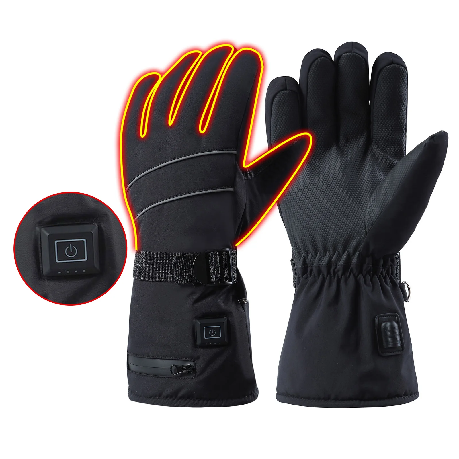 

Winter Electric Heated Gloves Temperature Adjustable Touch Screen Warm Gloves For Fishing Skiing Cycling Splash Proof Right