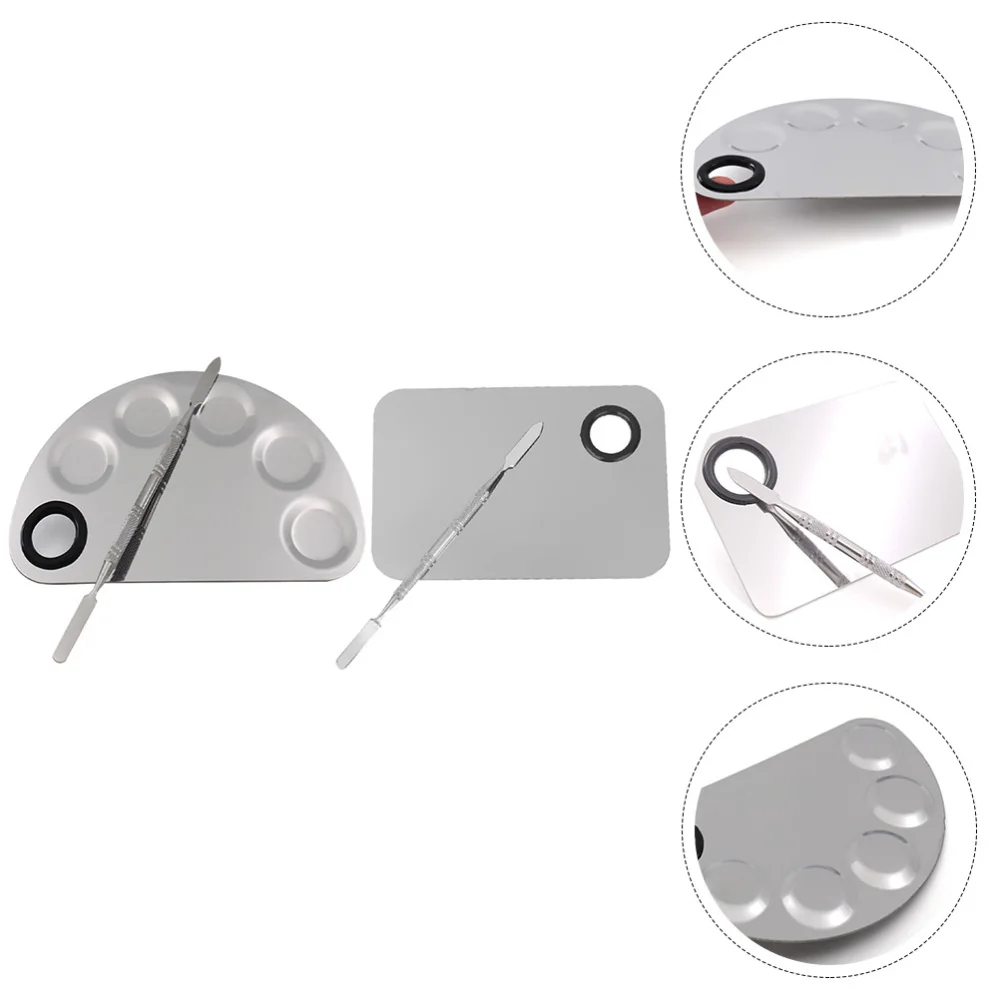 

2 Sets Stainless Steel Watercolor Mixing Trays Practical Art Paint Drawing Tray