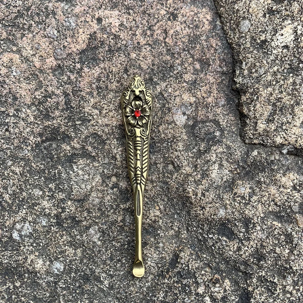 HORNET Роскошная латунная металлическая табак ложка с рисунком Фараона нюхатель