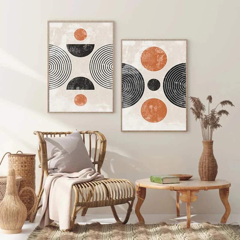 

Geometric Circle Poster Minimalist Abstract Dropshipping Canvas Wall Art Pictures Print Boho Painting Pictures Room Home Decor