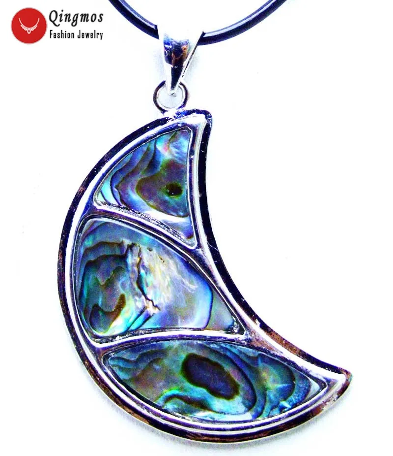 Трендовое ожерелье Qingmos 25*50 мм с овальным кулоном для женщин синей натуральной