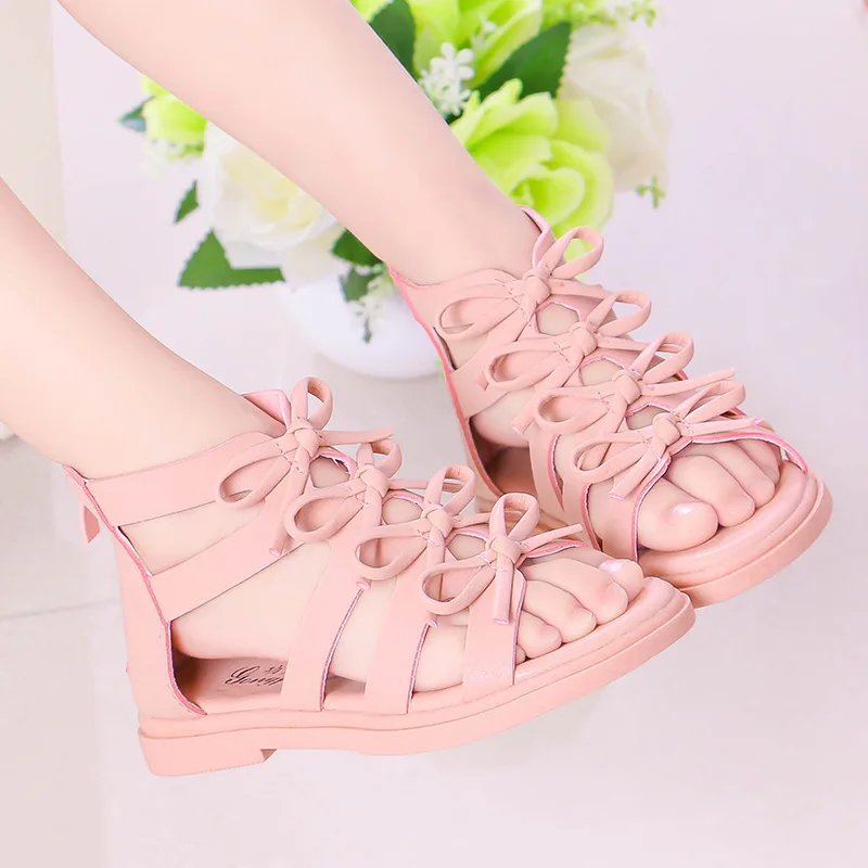 

CAPSELLA KIDS Roman Shoes 2021 Summer Girls Soft Bottom Beach Sandals Toddler Kids Princess Dress Shoes 2-12 Years Size 26-36