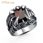 CFBulongs мужское ретро кольцо фианит, циркон, кристалл с инкрустацией в виде когтя дракона, высокое качество, нержавеющая сталь, антикварные черные ювелирные изделия викингов