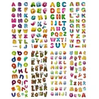 8 листов, 3D наклейки с алфавитом для детей, малышей