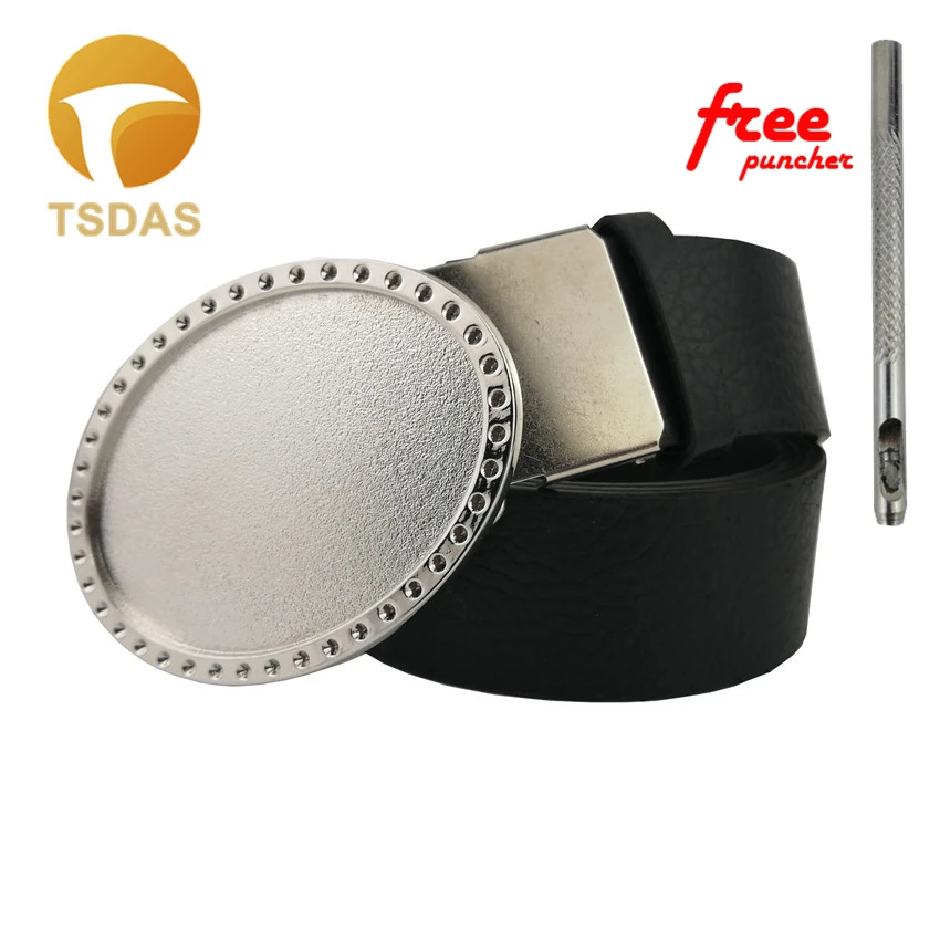 Супер крутая 3D Серебряная пустая металлическая пряжка для ремня Сделай Сам