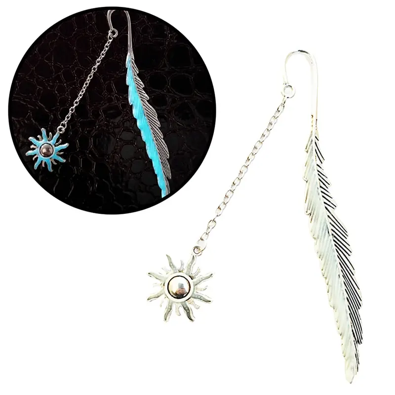 Светящаяся Закладка с солнцем этикетка для чтения перо канцелярские медные