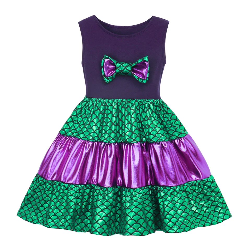 

For 3-10 Years Girls Little Mermaid Dress Up Party Kids Summer Costume Girls Princess Dress Halloween Fancy Clothing