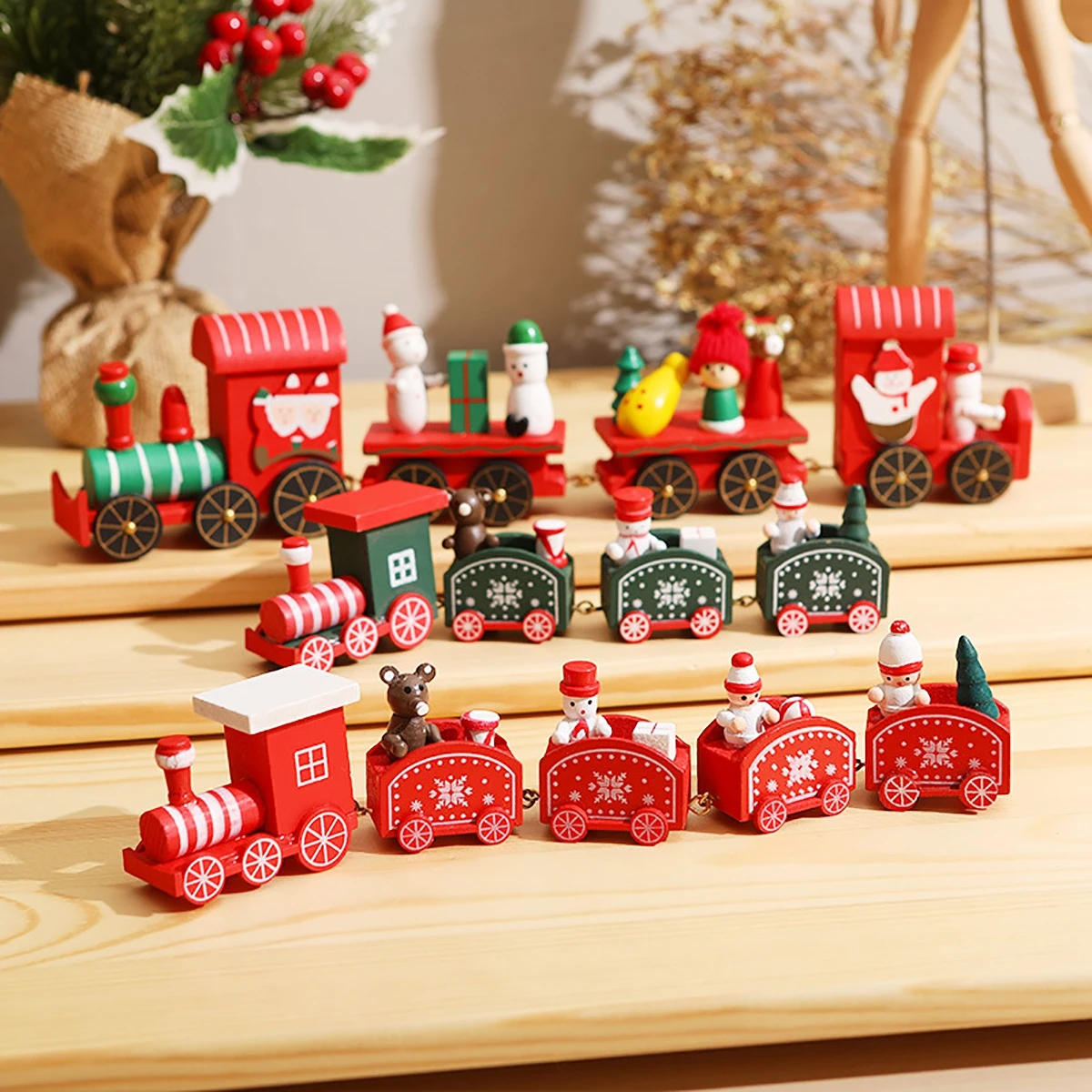 

Merry Christmas Wooden Train Ornament Christmas Decoration For Home Santa Claus Gift Natal Navidad Noel 2022 New Year Xmas Decor