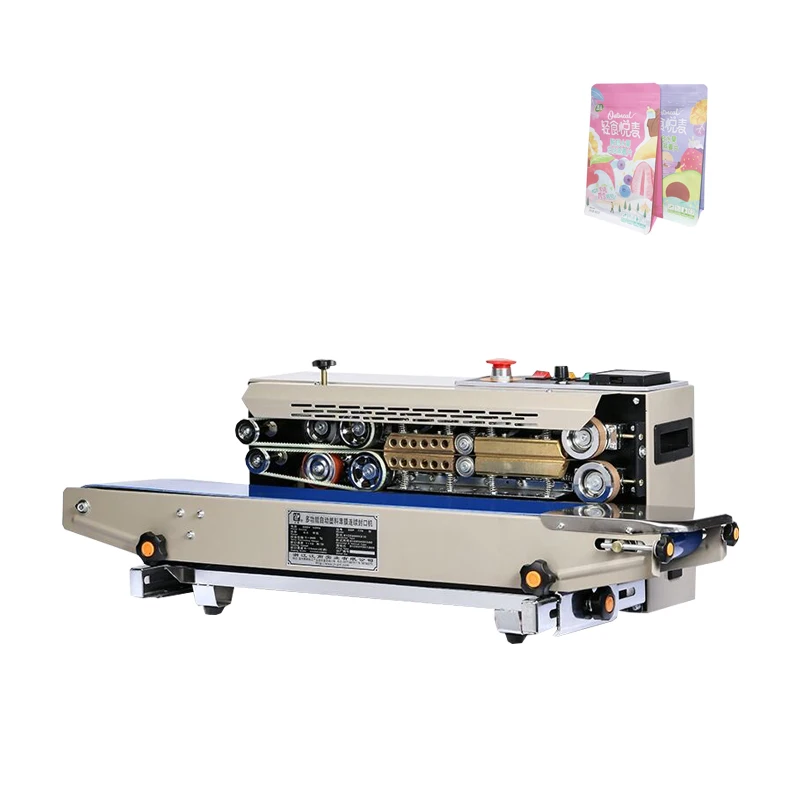 

FR-770 Compound Sealing Machine Continuous Automatic Heat Film Bag Band Sealer With Belt Conveyor