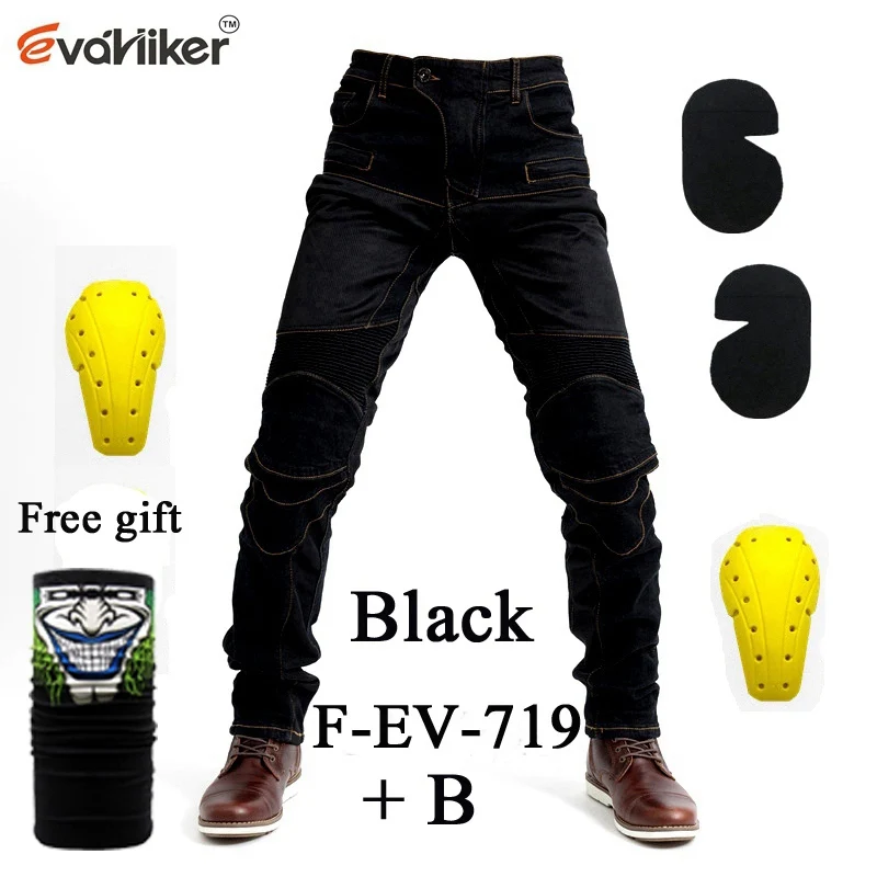 UB-06 мотоциклетные джинсы, черные/зеленые/синие/камуфляжные мужские джинсы, мотоциклетные защитные штаны, гоночные штаны, мото штаны - Цвет: 719 Black B