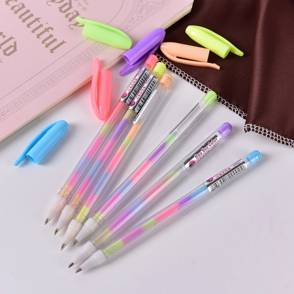 

1 pc Rainbow Multiple Colors Marker Highlighter Writing Pen Stationery School Office Kid gift papelaria Fluorescent pen
