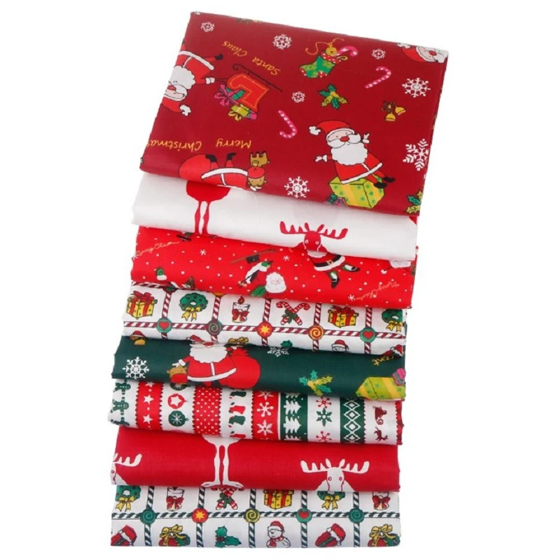 

Cartoon Christmas Series Printed Fabric DIY Hand-stitched Group Decorative Small Cloth Head Cotton