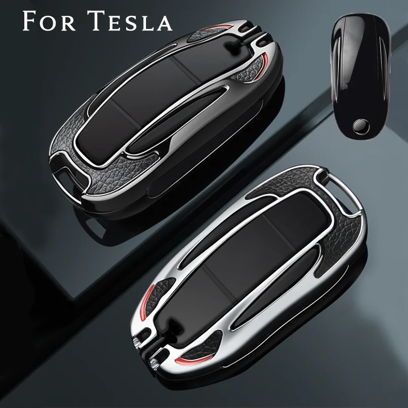 Zinc Alloy Car Key Case Cover Remote Smart Protector Holder Fob Skin Keychain Fit For Tesla Model 3 S X Shell Accessories