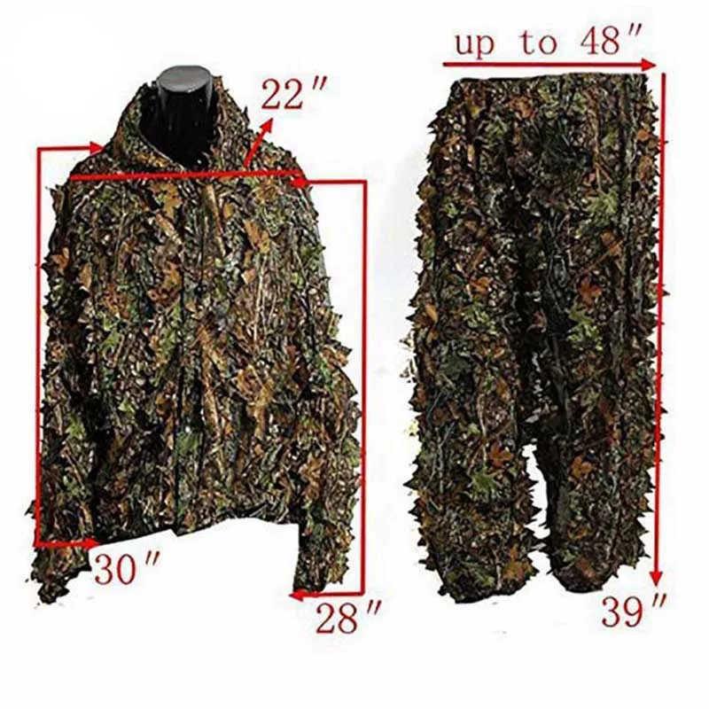 

Geely Leaf Camouflage Hunting Camouflage Professional 3D Bionic Camouflage Polyester Fits True to Size, Take Your Normal Size
