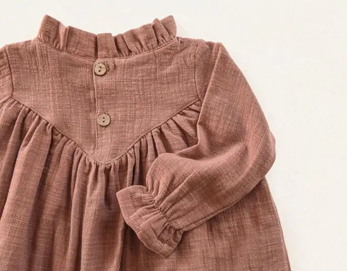 Новое платье с v-образным вырезом для маленьких девочек винтажное в корейском и