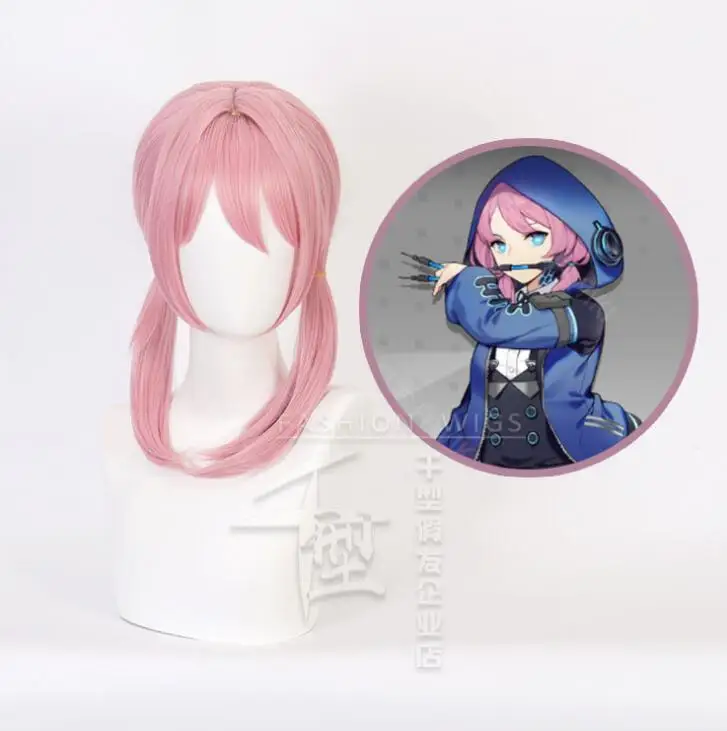 

Cosplay Anime Blue Poison Wig Game Arknights Pink Double Ponytails Heat Resistant Movies Hair Peruca Anime Costume Wigs
