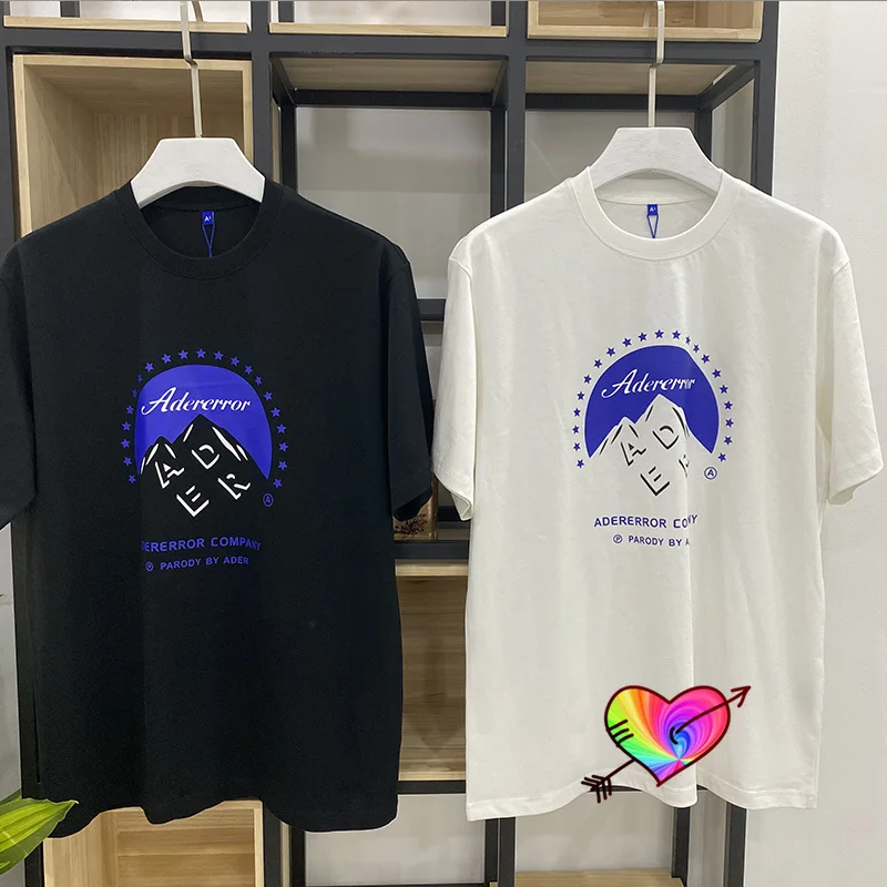 

2021SS Film Collection Ader Error T-shirt Men Women 1:1 High Quality Adererror Snow Mountain Tee Black White Tops Short Sleeve