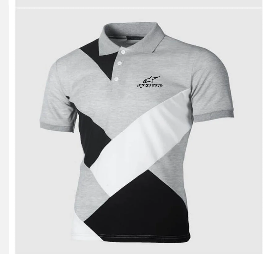 

Alpinetars 2021 Summer Men's Fashion Short Sleeve T-Shirt Slim Business Casual Lapel Contrast Men's Polo Shirt Half Sleeve Top