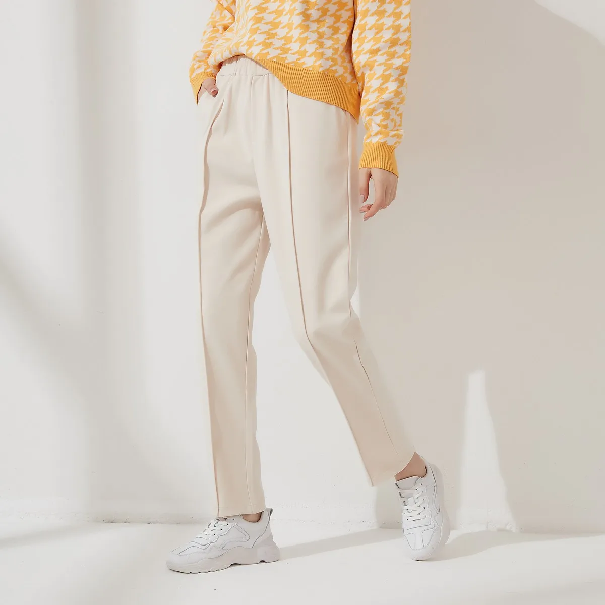 Wixra/женские шаровары Плотные повседневные брюки с эластичной резинкой на талии