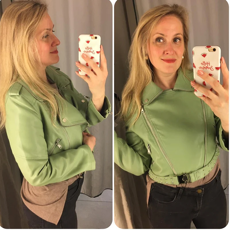 Куртка женская из искусственной кожи Осень-зима | Женская одежда